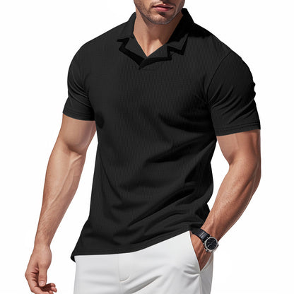 Chemise polo à manches courtes pour hommes avec design de structure moderne Chic und Stil