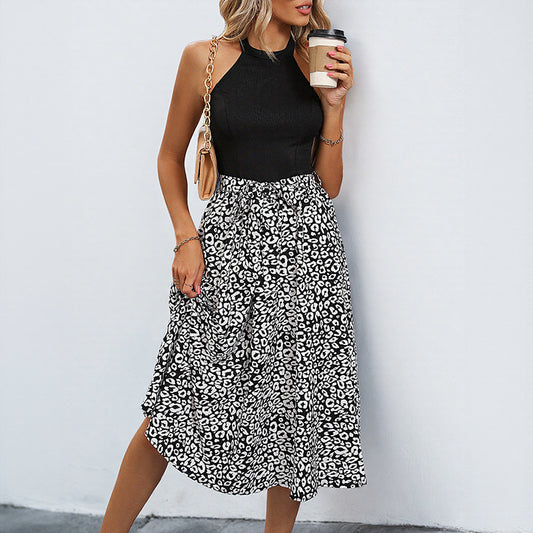 Robe midi à dos nu pour femmes avec jupe fluide en A Chic und Stil