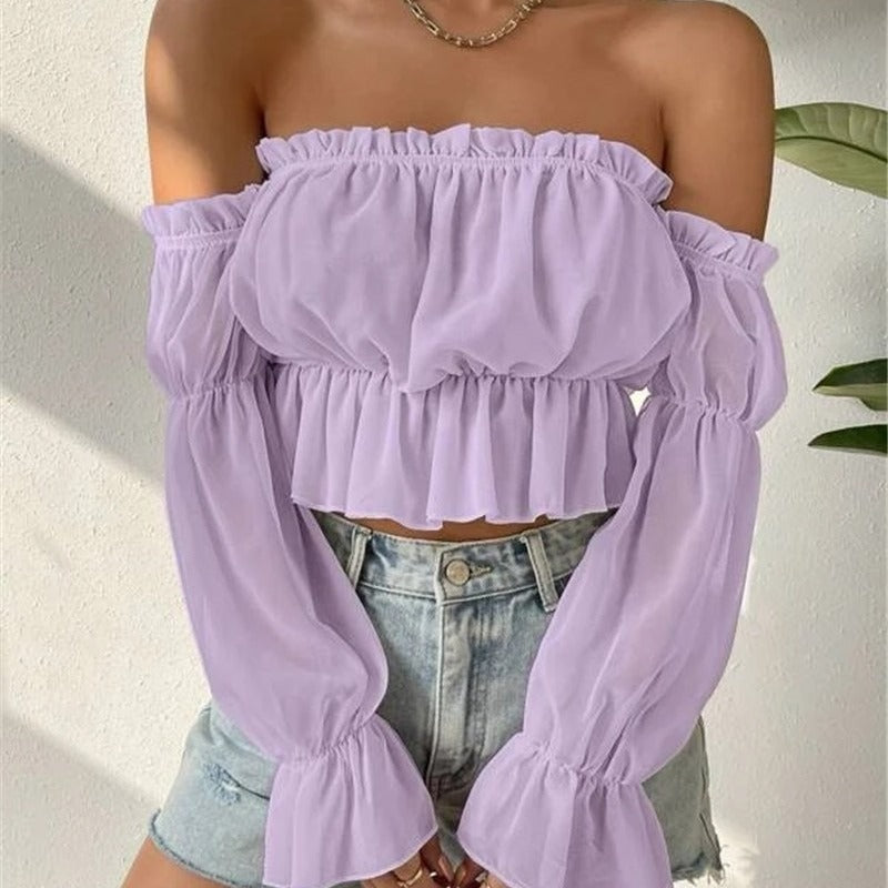 Dames blouse off-shoulder avec des manches amples Chic und Stil