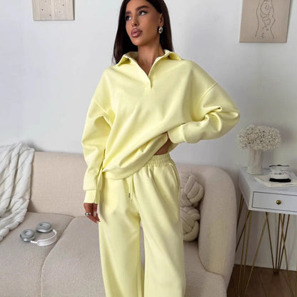 Dames Pull sportif avec pantalons larges Chic und Stil