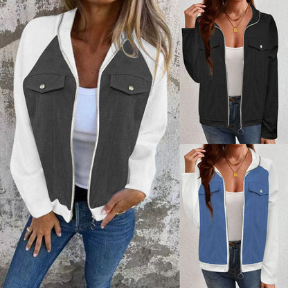 Dames Pull décontracté avec poches latérales et applications à la mode Chic und Stil