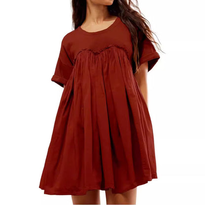 Robe shift plissée décontractée pour femmes Chic und Stil
