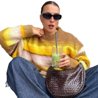 Dames gros tricot pull avec coupe décontractée et style surdimensionné Chic und Stil