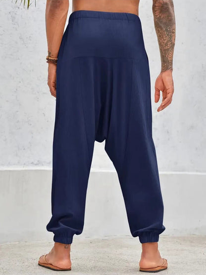 Casual harem pants for men with elastic waist and deep pockets Chic and Style