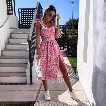 Robe midi à fente haute imprimé floral Chic und Stil