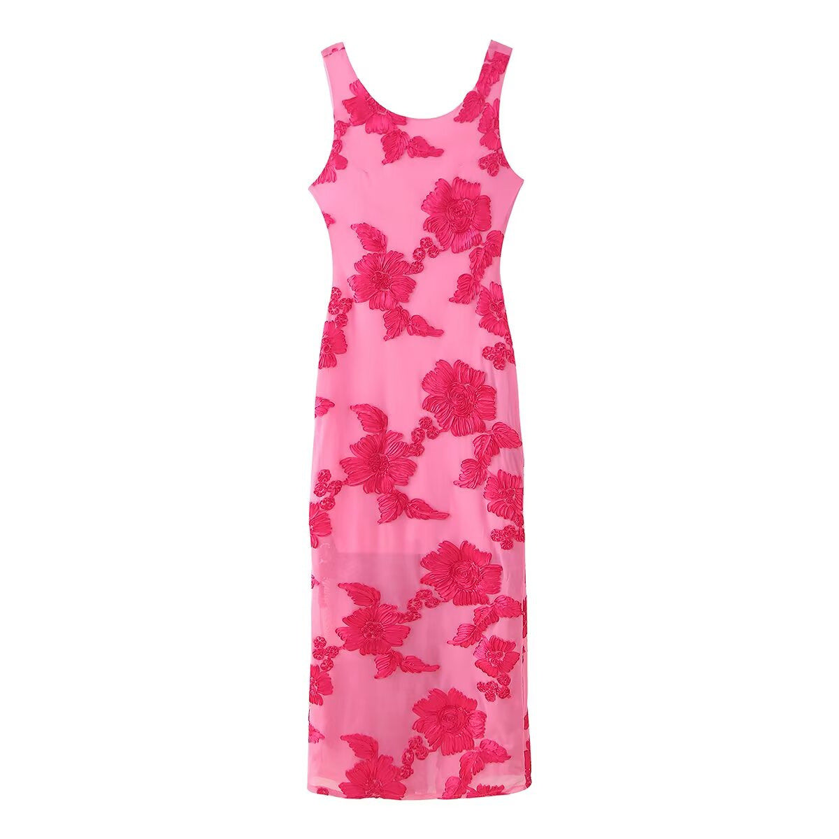 Robe maxi femme avec broderie florale et coupe élégante Chic und Stil