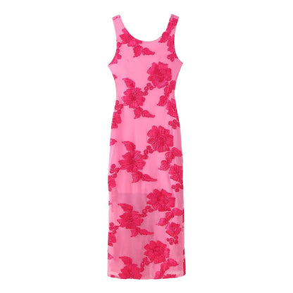 Robe maxi femme avec broderie florale et coupe élégante Chic und Stil