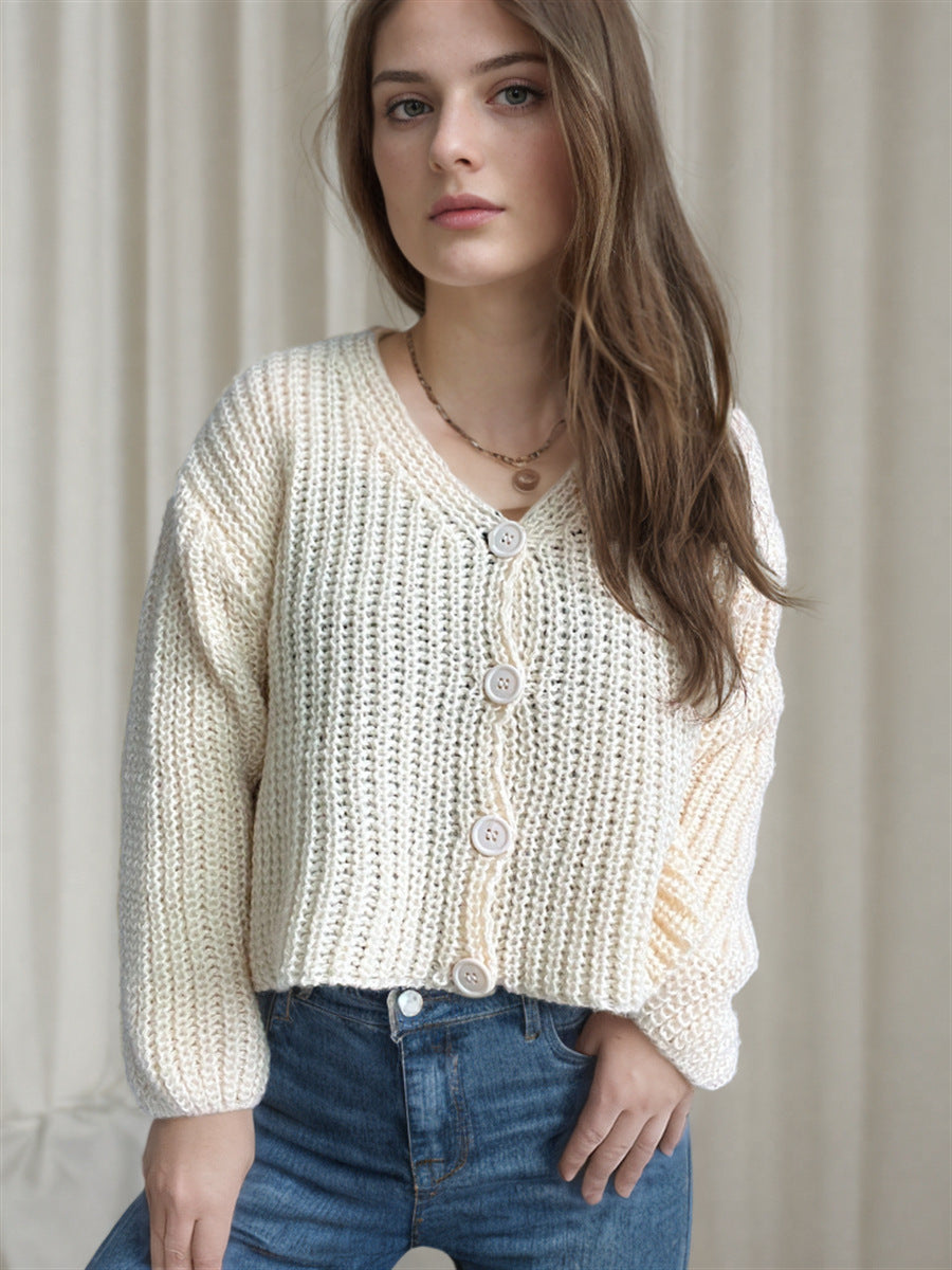 Dames gilet en grosse maille avec des détails de boutons tendance et une coupe décontractée Chic und Stil