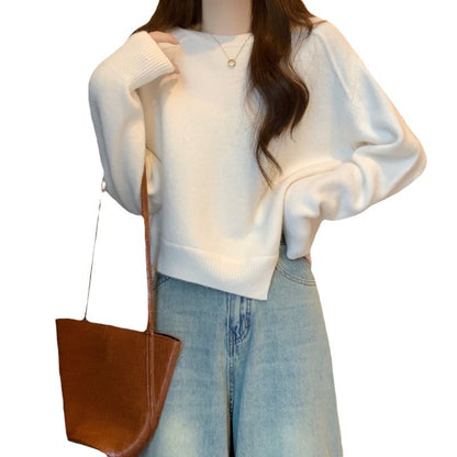 Pull en tricot décontracté pour femmes avec épaules tombantes et fine texture Chic und Stil