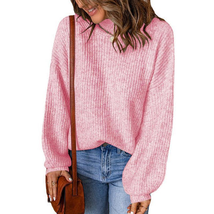 Pull en gros tricot pour femmes avec coupe ample et col montant Chic und Stil