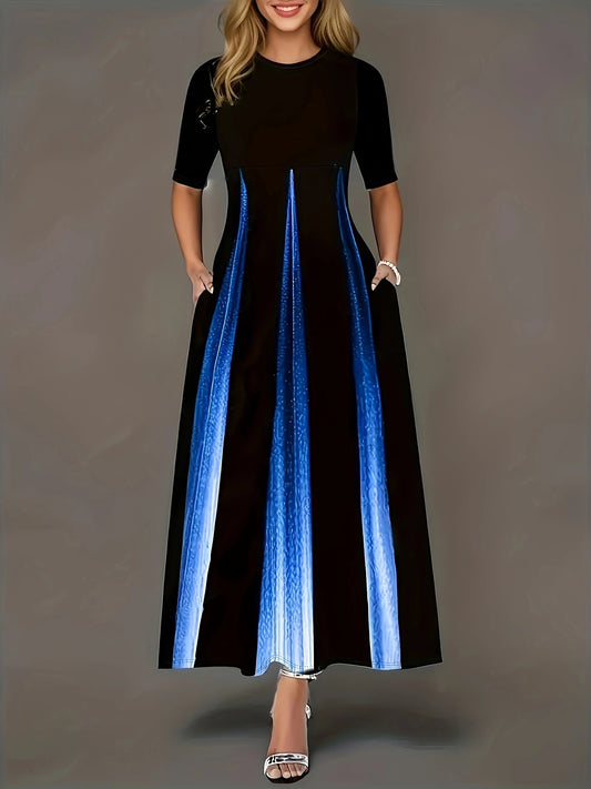 Robe maxi pour femmes avec poches latérales élégantes et éclat luxueux Chic und Stil