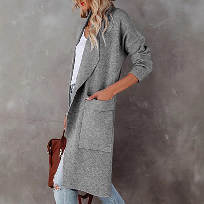 Cardigan longline pour femmes avec poches pratiques et coupe fluide Chic und Stil
