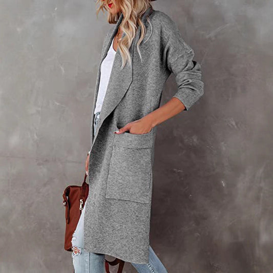 Cardigan longline pour femmes avec poches pratiques et coupe fluide Chic und Stil