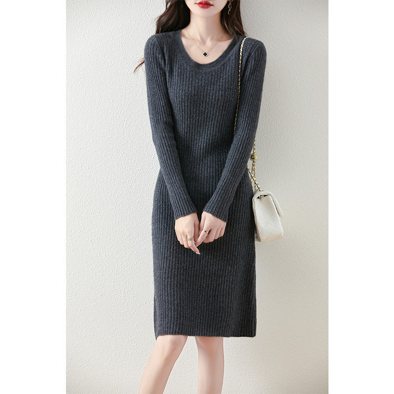 Robe en tricot pour femmes avec une fine structure côtelée et une coupe cintrée Chic und Stil