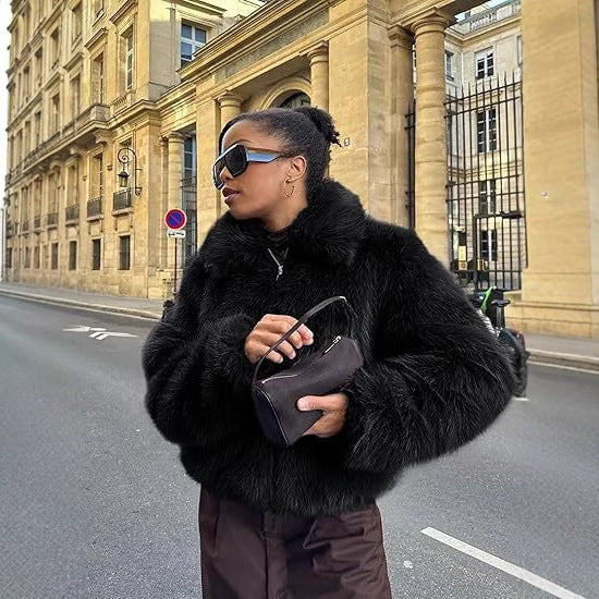 Dames Designer Veste en fausse fourrure Chic und Stil