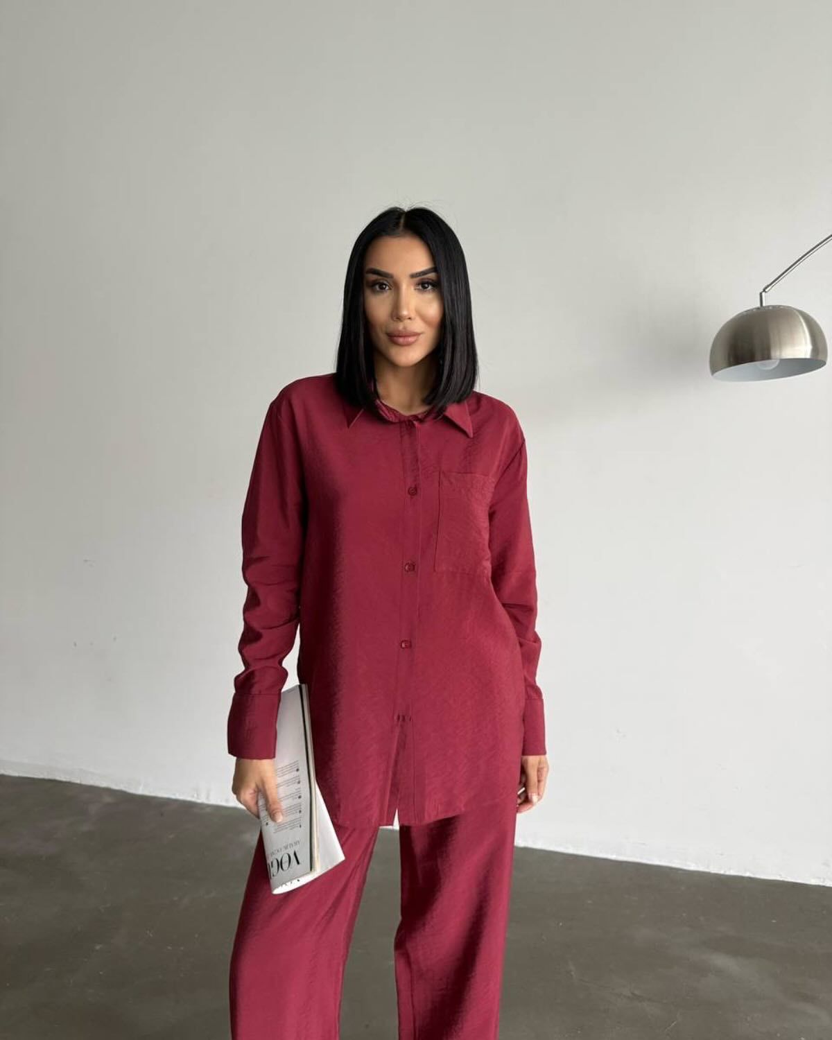 Chemisier en soie à manches longues pour femmes avec une texture fine Chic und Stil