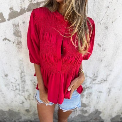 Chemisier pour femmes avec détail froncé et fermeture à boutons Chic und Stil