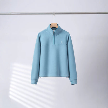 Pull en polaire pour femmes avec demi-fermeture éclair et poignets élastiques Chic & Stil