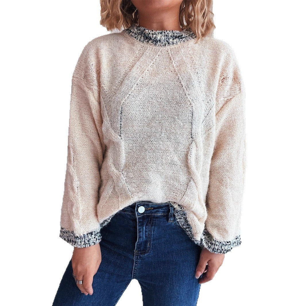 Pull femme en grosse maille avec design de tresses texturé et coupe ample Chic und Stil