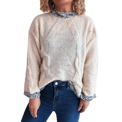 Pull femme en grosse maille avec design de tresses texturé et coupe ample Chic und Stil