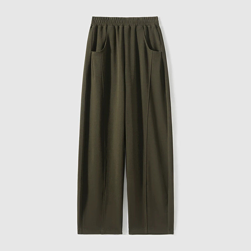 Pantalons larges en jersey doux taille haute pour femmes Chic und Stil