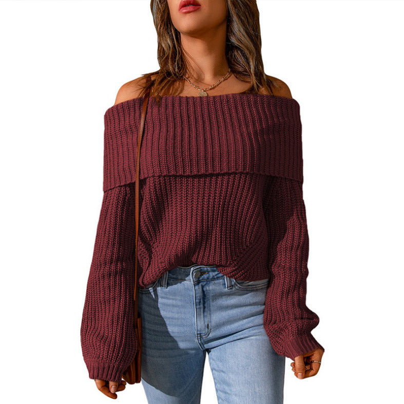 Dames Pull en Tricot Off-Shoulder Chic und Stil