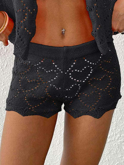 Shorts en tricot à motif de cœur pour femmes Chic und Stil