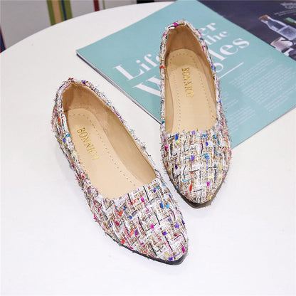 Ballerines élégantes à enfiler pour dames avec design tissé moderne Chic und Stil
