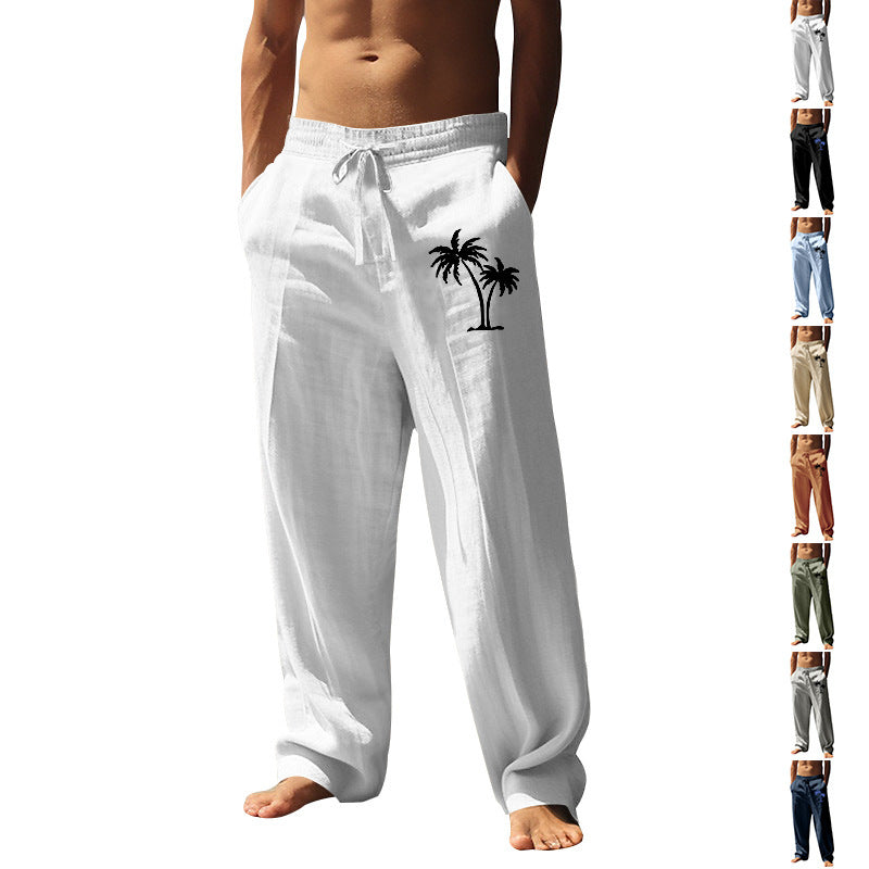 Comfortable beach pants for men with elastic waist and side pockets Chic und Stil