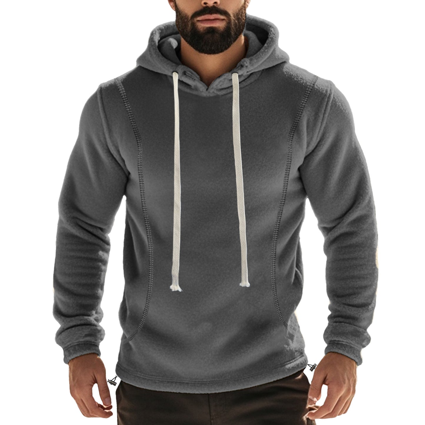 Homme pull à capuche décontracté en polaire douillette avec inserts respirants Chic und Stil