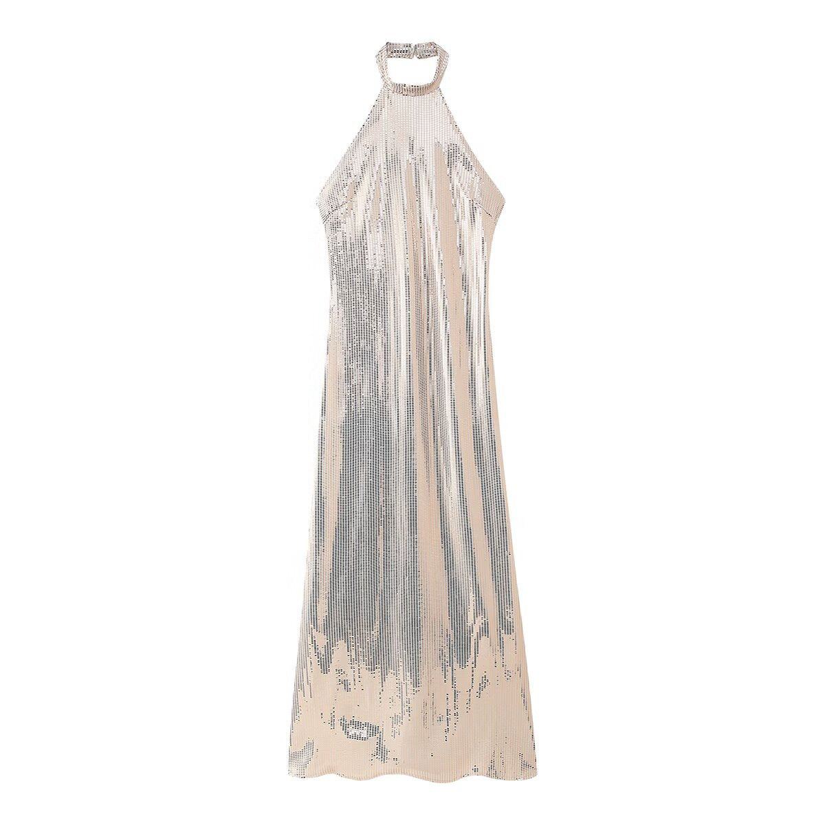 Robe de soirée pour dames avec un design en sequins scintillants et un élégant col halter Chic und Stil