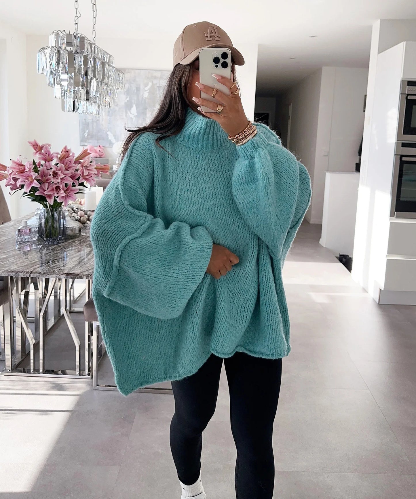 Pull oversized décontracté pour femme avec des manches longues et une coupe atypique Chic und Stil