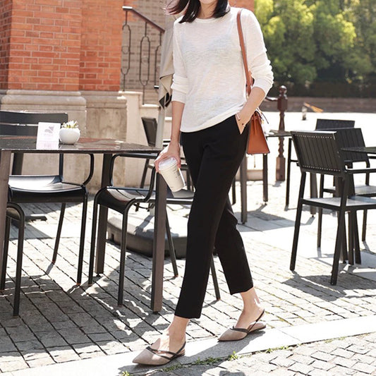 Pantalons de tailleur taille haute pour femmes Chic und Stil 1750846757