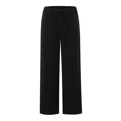 Wide striped pants for women with elastic waist Chic und Stil