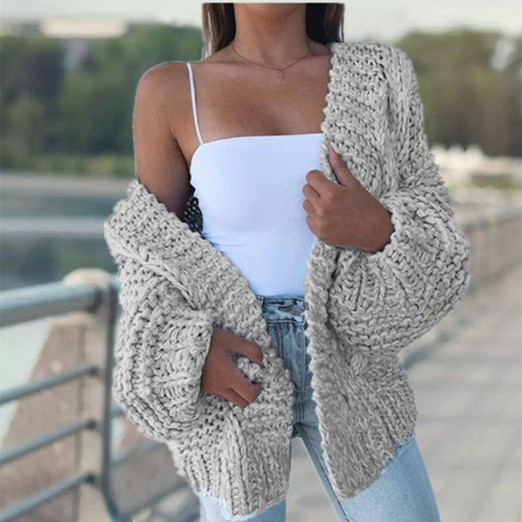 Dames gros tricot cardigan avec des manches oversize et une coupe décontractée Chic und Still