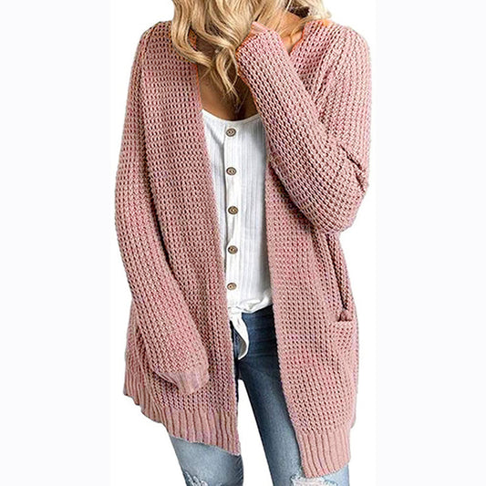 Veste en tricot décontractée pour dames avec poches profondes et coupe ouverte Chic und Stil