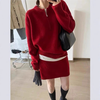 Pull en tricot pour femmes avec une coupe moderne et une fermeture éclair décorative Chic und Stil