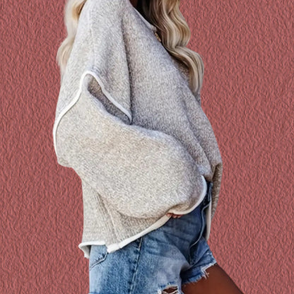 Pull-over en tricot surdimensionné pour femme avec un design élégant épaules dénudées et des volants à la mode Chic und Stil