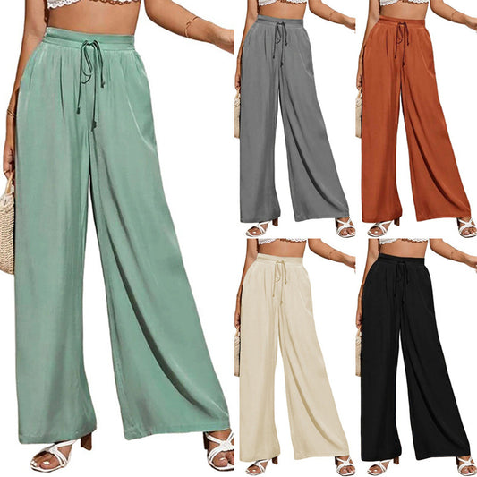 Wide palazzo pants for women with elastic waistband Chic und Stil
