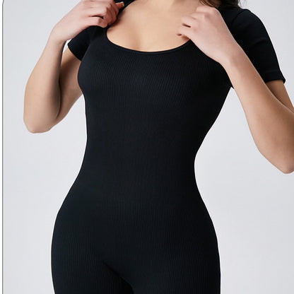 Women's Chic and Stil Short-Sleeved Sporty Jumpsuit