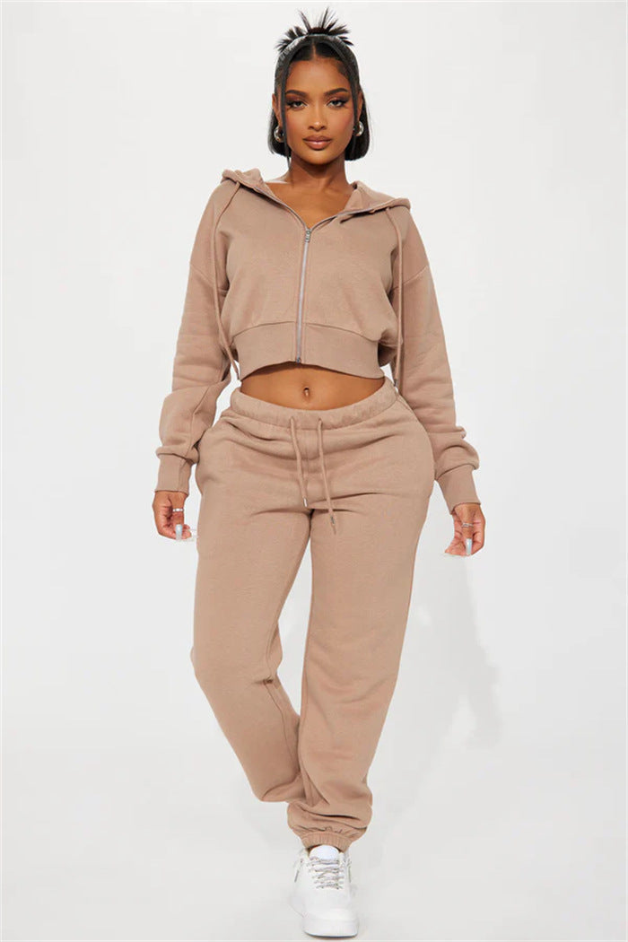 Relaxed hoodie set for women with wide pants Chic und Stil