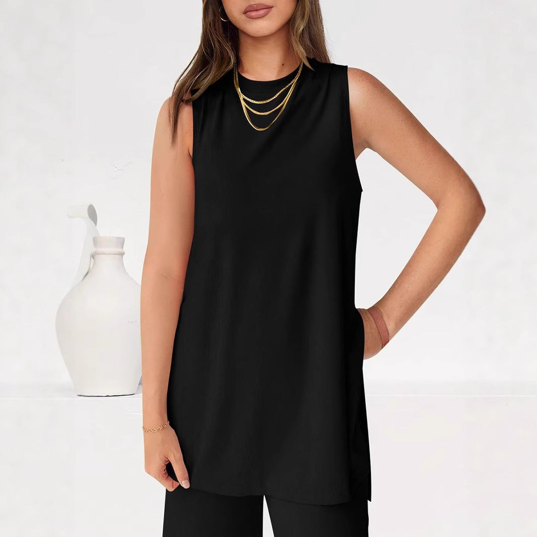 Dames Haut décontracté et ensemble de pantalon large Chic und Stil