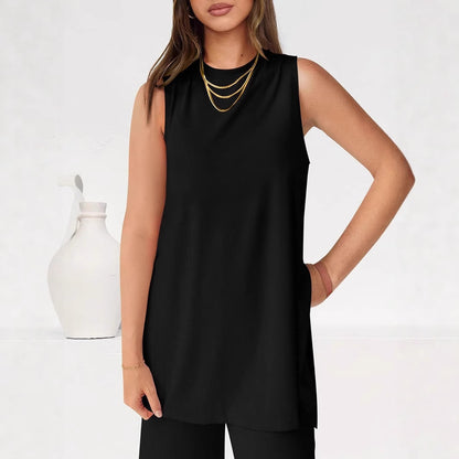 Dames Haut décontracté et ensemble de pantalon large Chic und Stil