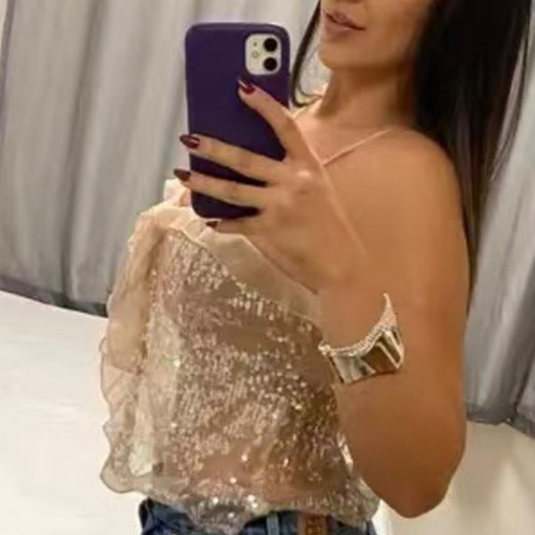 Chemisier fonctionnel pour femmes avec sequins et volants Chic und Stil