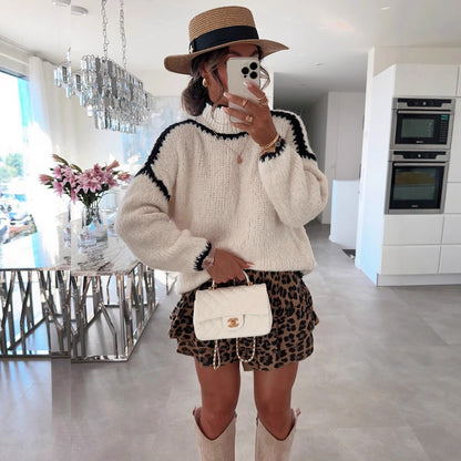 Pull femme à col montant avec design en tricot texturé Chic und Stil