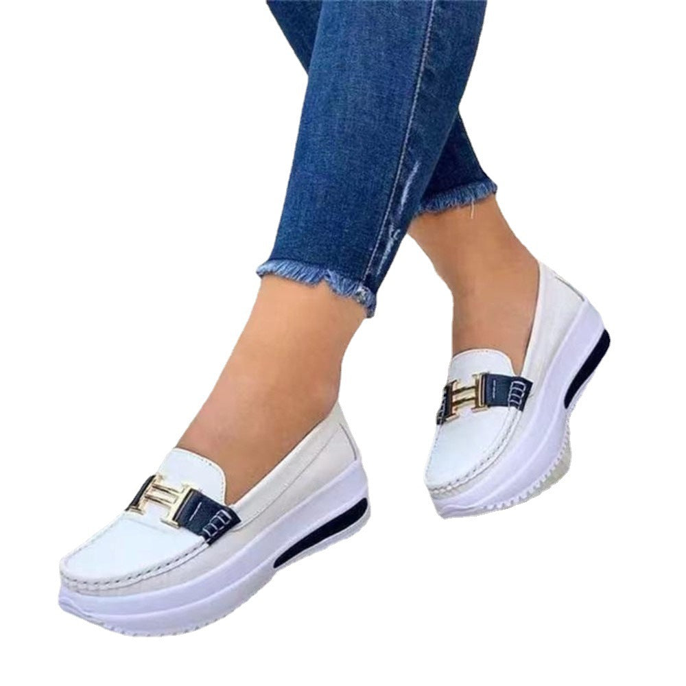 Dames confortables Slip-On mocassins avec semelle compensée Chic und Stil