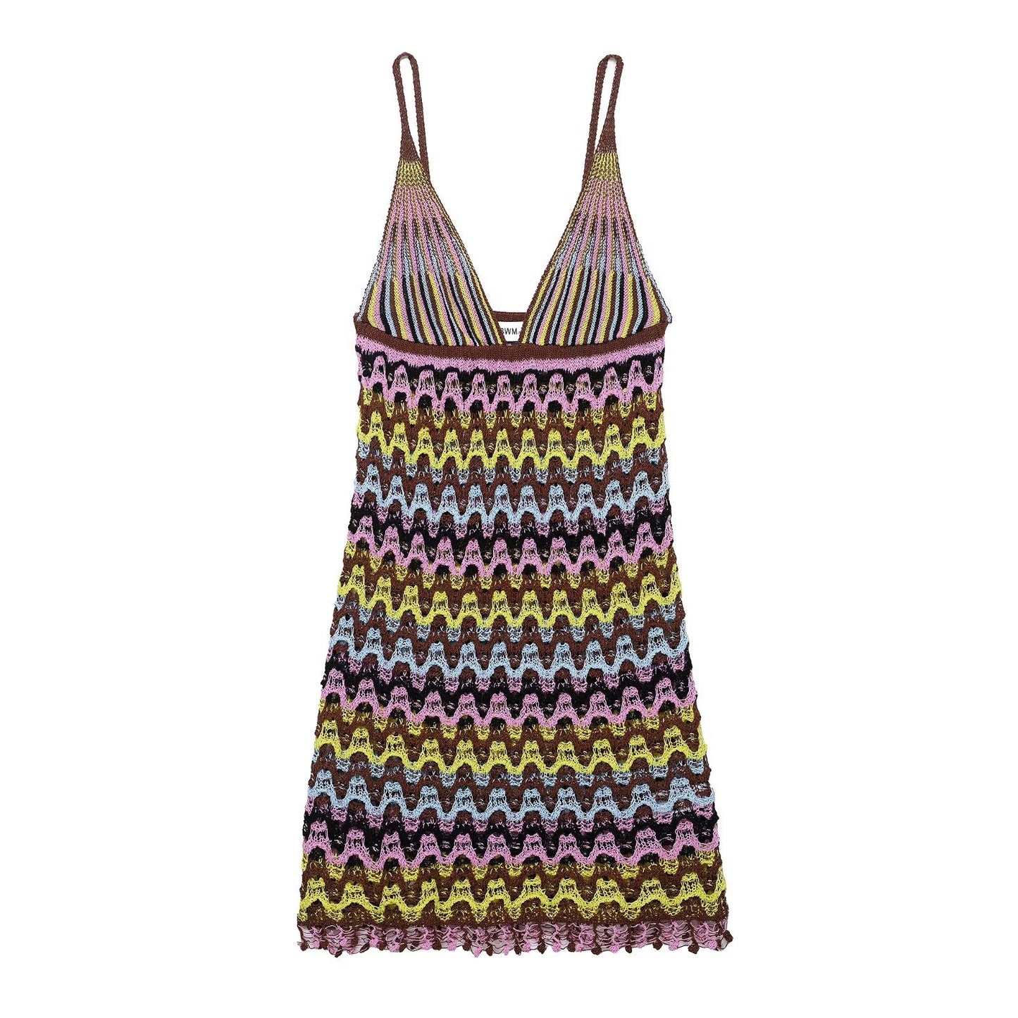 Robe d'été en chiffon pour femmes avec motif en vagues et bretelles réglables Chic und Stil