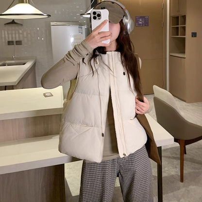 Dames gilet matelassé avec col haut et coupe surdimensionnée Chic und Stil