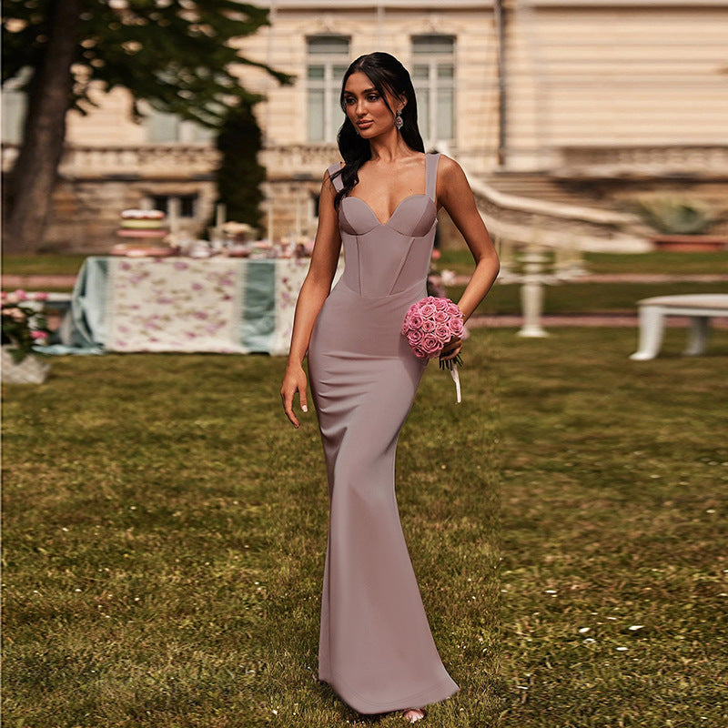 Dames Élégant Robe Maxi Serrée Chic und Stil