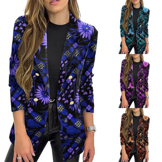 Blazer tendance pour femmes avec motif floral et coupe oversize Chic und Stil